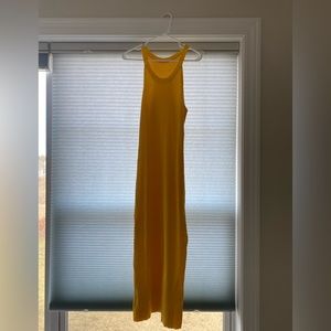 SHEIN - large midi ribbed yellow dress